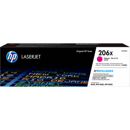 Cartucho de tóner láser magenta HP 206X alta capacidad 2450 páginas para M255dw M283fdw
