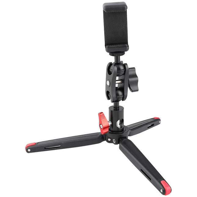 CAMVATE Mini Trípode Plegable con Montura para Smartphone y Cabezal Doble Bola