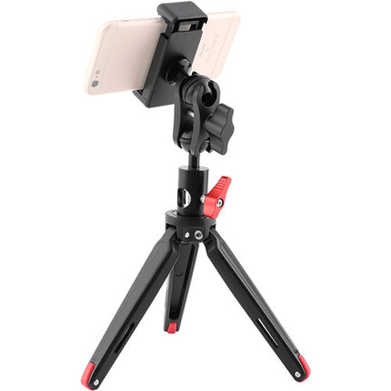CAMVATE Mini Trípode Plegable con Montura para Smartphone y Cabezal Doble Bola