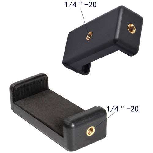 CAMVATE Soportes para Smartphone para Trípodes 1/4"-20 2 Packs Ajustable 2.3 a 3.3 pulgadas