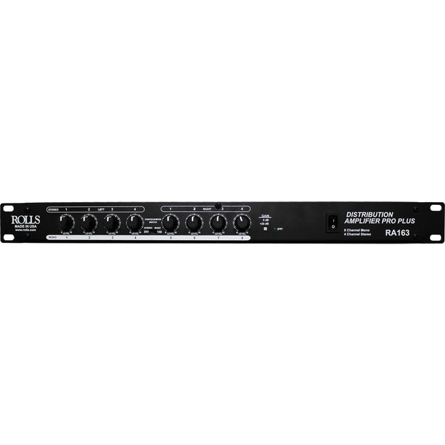 Rolls RA163 Amplificador de Distribución 4 Entradas Estéreo 8 Salidas Mono Rack 19"
