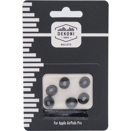 Dekoni Audio Bulletz Almohadillas de Espuma para AirPods Pro 1 y 2 Large 3 pares negras
