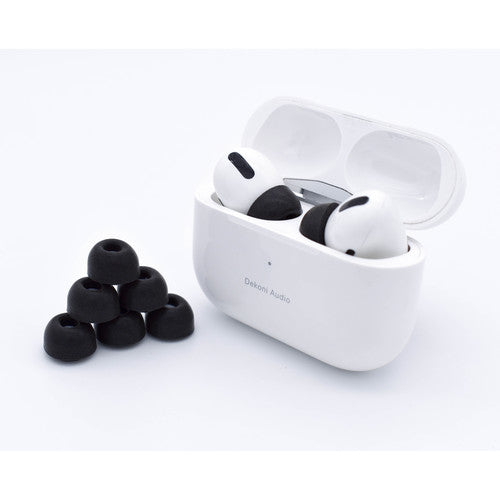 Dekoni Audio Bulletz Almohadillas de Espuma para AirPods Pro 1 y 2 Large 3 pares negras