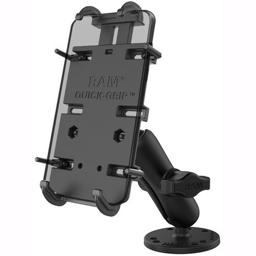 RAM Mounts Quick-Grip XL Soporte para Smartphone con Base Taladro 2.5" Aluminio Marine 360° Giratorio