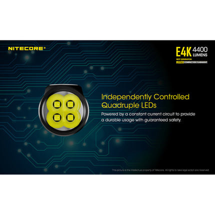 Nitecore E4K Linterna LED Recargable 4400 lúmenes 21700 Li-Ion USB-C