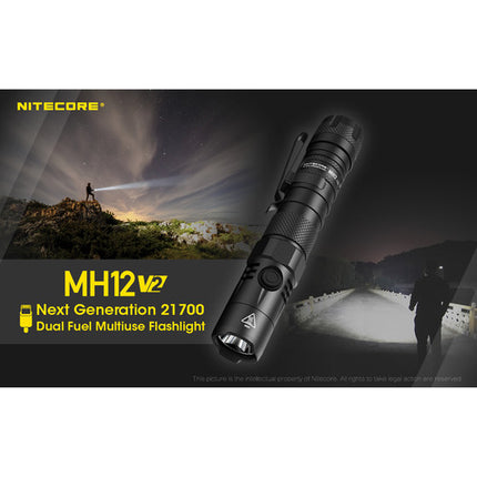 Nitecore MH12 V2 Linterna Recargable LED 1200 Lúmenes IP68 Sumergible
