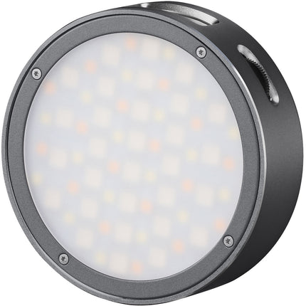 Godox Round Mini RGB LED Luz Magnética Gris con Temperatura 2500-8500K y 14 Efectos Especiales