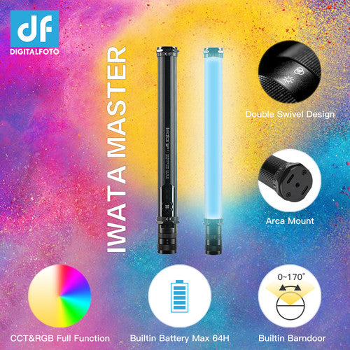 DigitalFoto Solution Limited DF IWATA RGB 16W Tubo Luminoso 16.7" CCT 2000-9999K 2h Batería