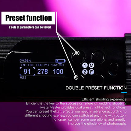 DigitalFoto Solution Limited DF IWATA RGB 16W Tubo Luminoso 16.7" CCT 2000-9999K 2h Batería