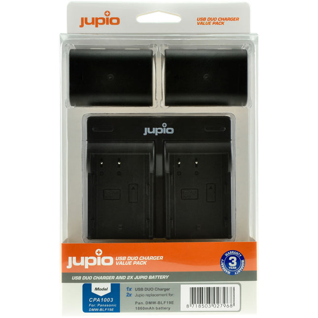 Jupio Pack de Baterías DMW-BLF19E 1860mAh Cargador Dual USB