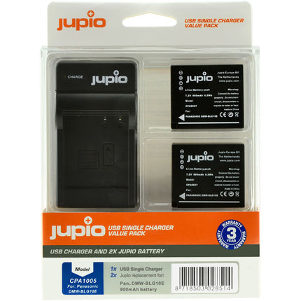 Jupio Pack Valor Baterías DMW-BLG10 900mAh Cargador USB portátil