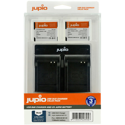 Jupio Pack de Baterías DMW-BCM13E 1150mAh con Cargador Dual USB