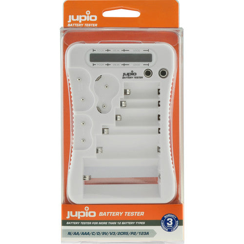 Jupio Probador de Baterías Compatible con 13 Modelos Pantalla LCD