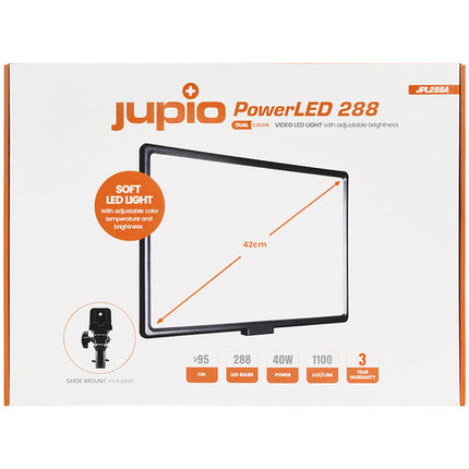 Jupio PowerLED 288 LED Dual Color Luz 16.5" 3200-5600K 1100 Lux Filtros
