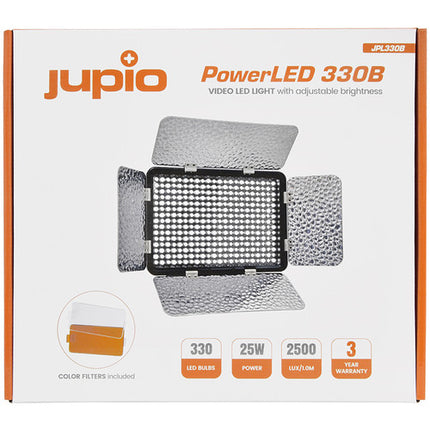 Jupio PowerLED 330B Luz LED 5500K 2500 Lux con Filtros Naranja y Difusión
