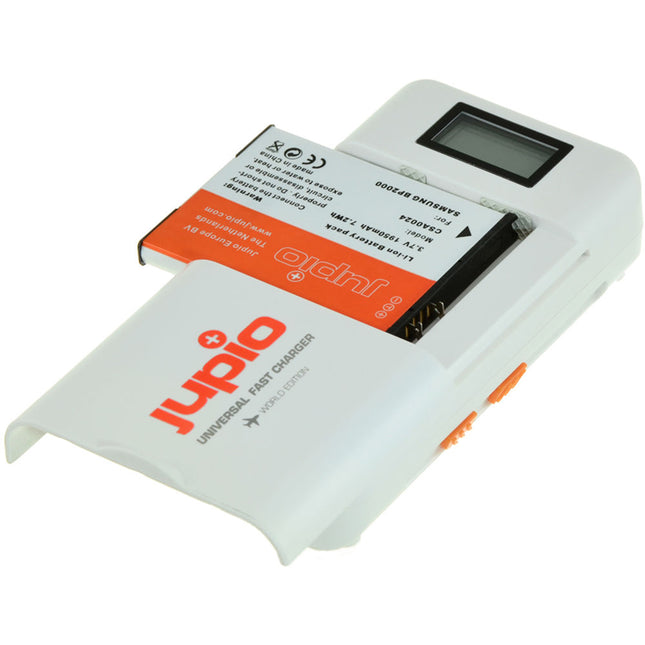 Jupio Universal Fast Charger Cargador Rápido para Baterías con Pantalla LCD y Puerto USB