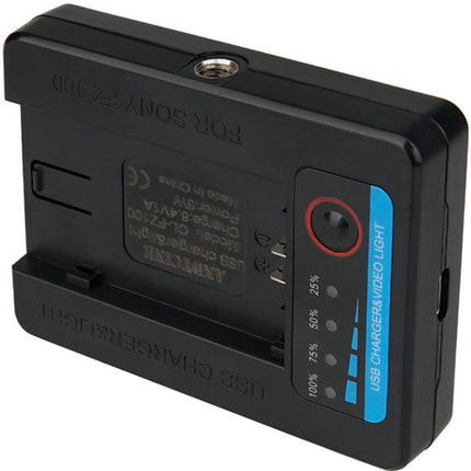 ANDYCINE 35-LED Mini Luz para Cámara 700 Lúmenes 6000K con Base para Batería Sony NP-FZ100 USB