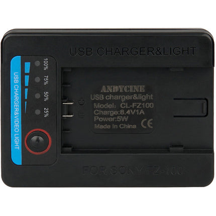 ANDYCINE 35-LED Mini Luz para Cámara 700 Lúmenes 6000K con Base para Batería Sony NP-FZ100 USB