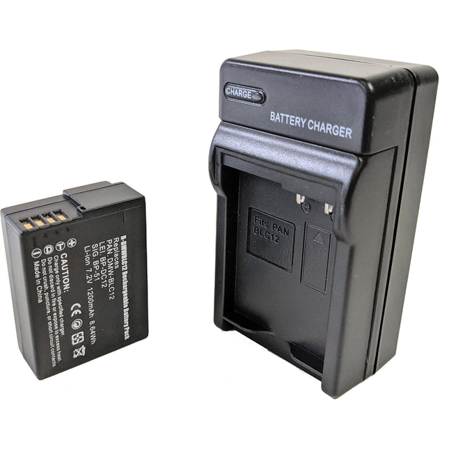 Bescor DMW-BLC12 Kit de Batería y Cargador para Cámaras Panasonic Lumix G7 G85 G95 FZ300