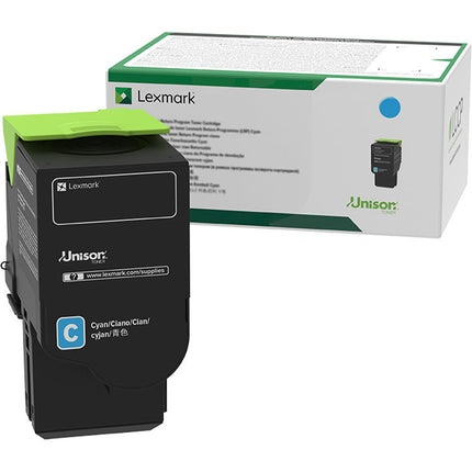 Cartucho de tóner cyan Lexmark 78C10C0 para impresoras láser 1400 páginas