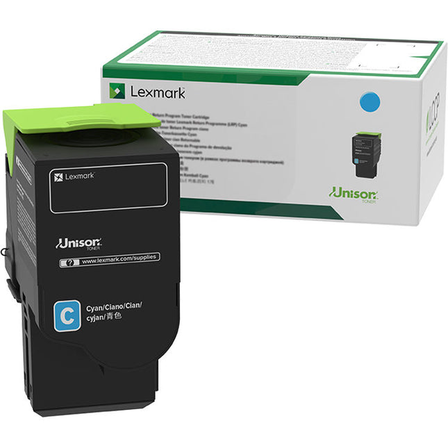 Cartucho de tóner cyan Lexmark 78C10C0 para impresoras láser 1400 páginas