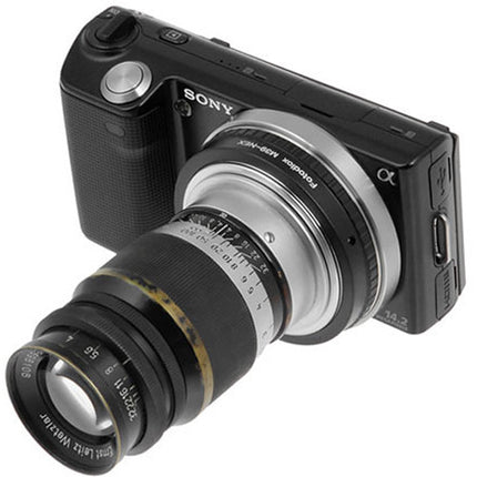 FotodioX Adaptador de Montura para Objetivo M39 L39 a Cámara Sony E con Enfoque Infinito y Construcción en Aluminio Anodizado