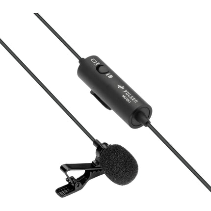 Polsen MO-IDL1-MK2 Micrófono Lavalier Omnidireccional para DSLR Smartphones 20 pies cable batería incluida
