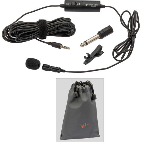 Polsen MO-IDL1-MK2 Micrófono Lavalier Omnidireccional para DSLR Smartphones 20 pies cable batería incluida