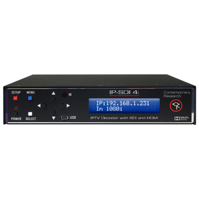Contemporary Research IP-SDI 4i Decodificador IPTV 1080p Rackmount Universal