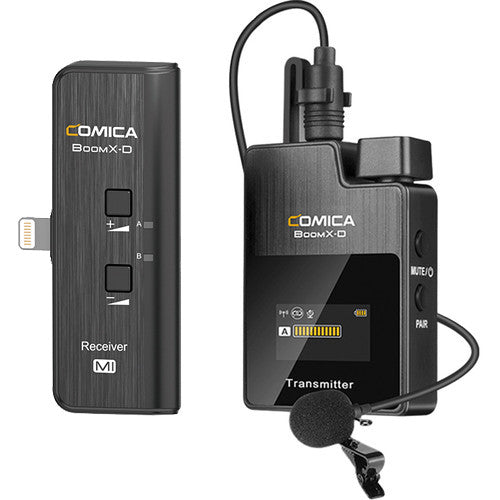 Comica Audio BoomX-D MI1 Sistema de Micrófono Inalámbrico Ultracompacto para iOS 5 Horas de Batería