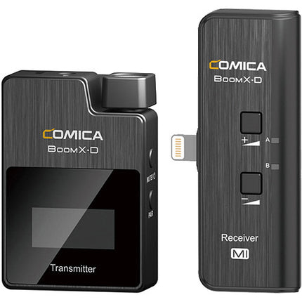 Comica Audio BoomX-D MI1 Sistema de Micrófono Inalámbrico Ultracompacto para iOS 5 Horas de Batería