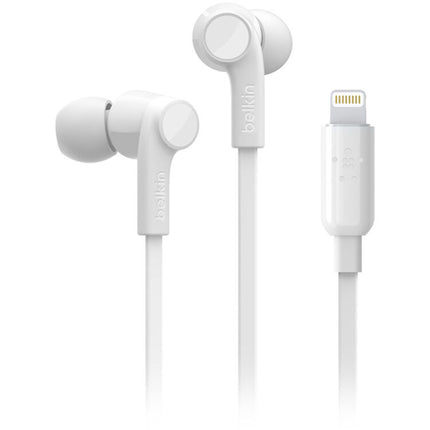 Belkin RockStar Auriculares In-Ear Lightning Blanco Micrófono Cable Antienredos