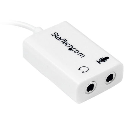 StarTech Adaptador Divisor de Audio para Micrófono y Auriculares 3.5mm Blanco