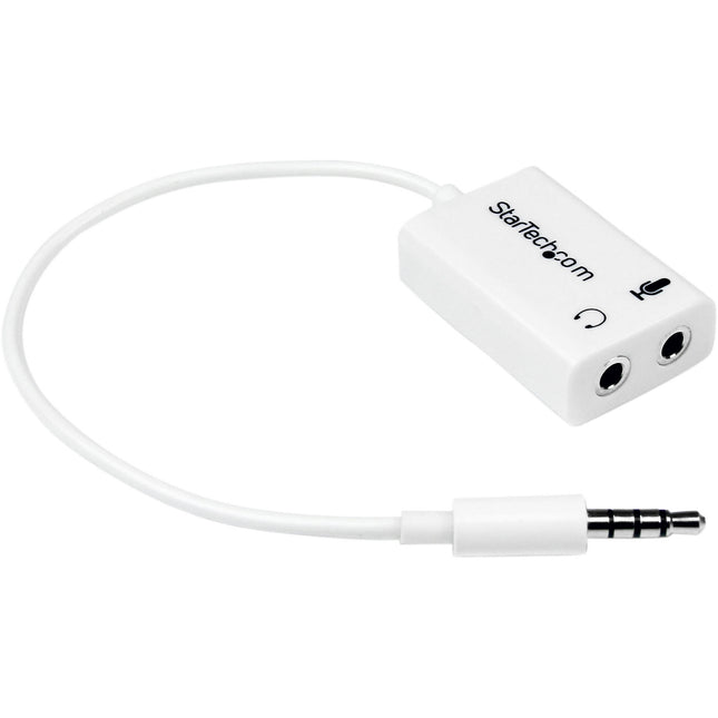 StarTech Adaptador Divisor de Audio para Micrófono y Auriculares 3.5mm Blanco