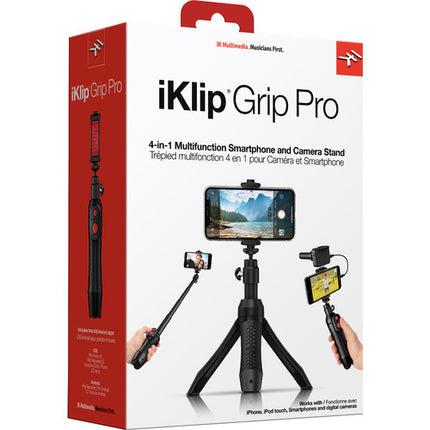 IK Multimedia iKlip Grip Pro soporte para smartphone trípode de 24.4 pulgadas con control remoto Bluetooth