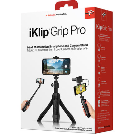 IK Multimedia iKlip Grip Pro soporte para smartphone trípode de 24.4 pulgadas con control remoto Bluetooth