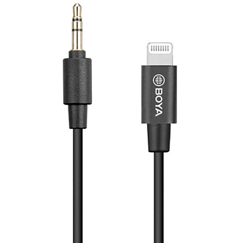 BOYA BY-K1 Cable Adaptador 3.5mm TRS a Lightning 20 cm para iOS