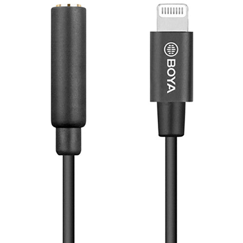 BOYA BY-K3 Adaptador de Cable 3.5mm TRRS a Lightning 6cm para iOS
