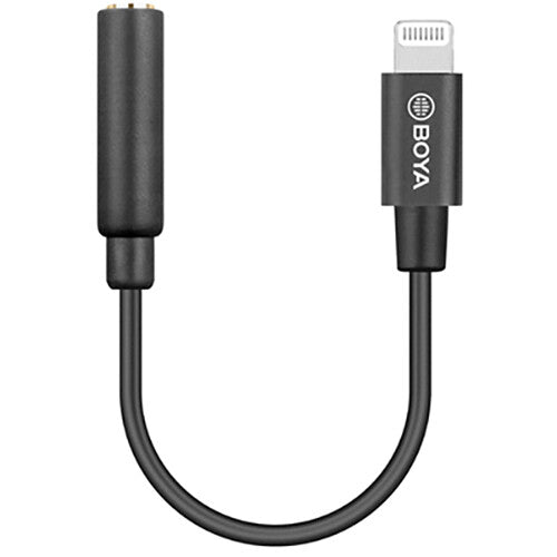 BOYA BY-K3 Adaptador de Cable 3.5mm TRRS a Lightning 6cm para iOS
