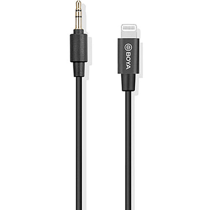 BOYA BY-M2 Micrófono Lavalier Digital Omnidireccional con Cable Lightning desmontable para iOS 19.7 pies y Estuche de Transporte