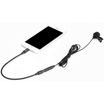 BOYA BY-M2 Micrófono Lavalier Digital Omnidireccional con Cable Lightning desmontable para iOS 19.7 pies y Estuche de Transporte