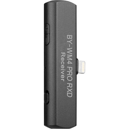 BOYA BY-WM4 PRO-K4 Sistema Micrófono Lavalier Digital Inalámbrico Dos Canales 200ft Alcance 11.5h Batería Lightning iOS