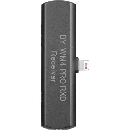 BOYA BY-WM4 PRO-K4 Sistema Micrófono Lavalier Digital Inalámbrico Dos Canales 200ft Alcance 11.5h Batería Lightning iOS