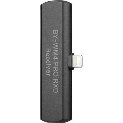 BOYA BY-WM4 PRO-K4 Sistema Micrófono Lavalier Digital Inalámbrico Dos Canales 200ft Alcance 11.5h Batería Lightning iOS