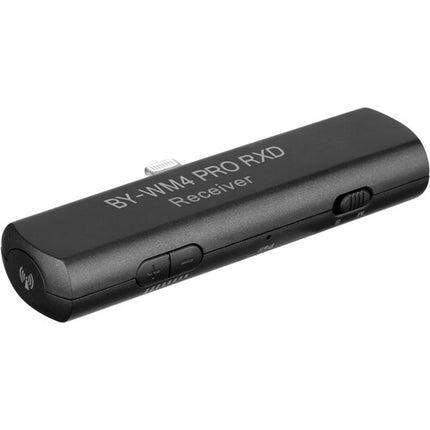 BOYA BY-WM4 PRO-K4 Sistema Micrófono Lavalier Digital Inalámbrico Dos Canales 200ft Alcance 11.5h Batería Lightning iOS