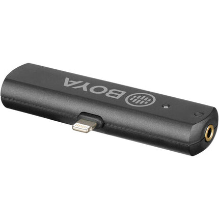 BOYA BY-WM4 PRO-K4 Sistema Micrófono Lavalier Digital Inalámbrico Dos Canales 200ft Alcance 11.5h Batería Lightning iOS
