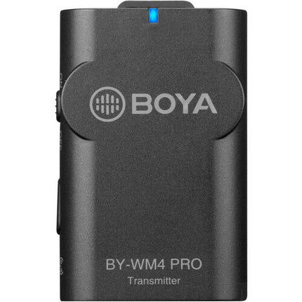 BOYA BY-WM4 PRO-K4 Sistema Micrófono Lavalier Digital Inalámbrico Dos Canales 200ft Alcance 11.5h Batería Lightning iOS