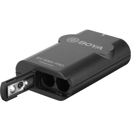 BOYA BY-WM4 PRO-K4 Sistema Micrófono Lavalier Digital Inalámbrico Dos Canales 200ft Alcance 11.5h Batería Lightning iOS