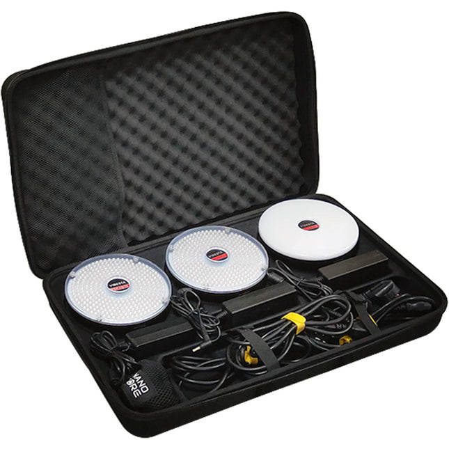 Vibesta Peragos Disk Kit de 3 Luces LED Bi-Color y RGBWW con Case y Adaptadores
