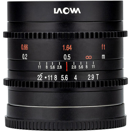Venus Optics Laowa 9mm T2.9 Zero-D Objetivo Cine FUJIFILM X 113° Ángulo 0.8 MOD